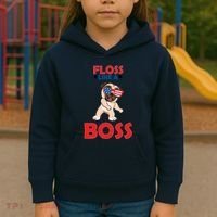 Floss Like A Boss Pug Dancing Kids Hoodie thumb 3