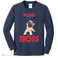 Floss Like A Boss Pug Dancing Kids Long Sleeve Shirt thumb 0