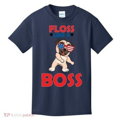 Floss Like A Boss Pug Dancing Kids T-Shirt