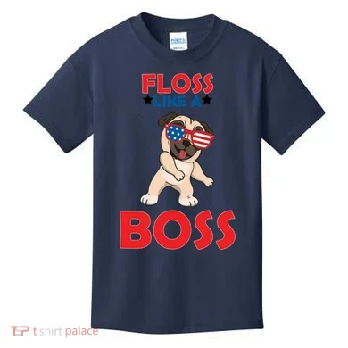 Floss Like A Boss Pug Dancing Kids T-Shirt