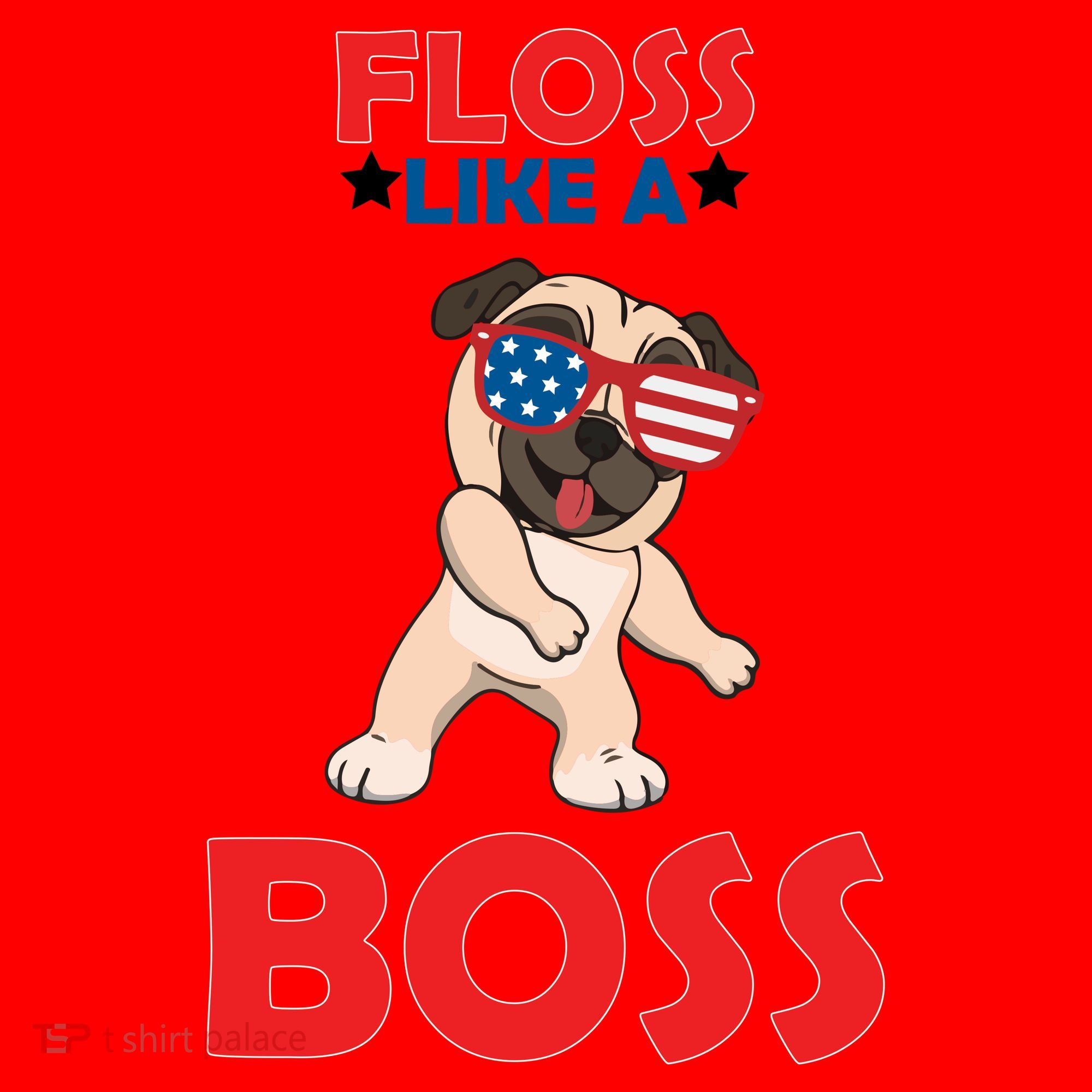 Floss Like A Boss Pug Dancing Santa Hat
