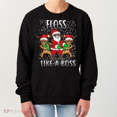 Floss like a Boss Santa Reindeer Women's Sweatshirt