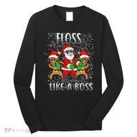 Floss like a Boss Santa Reindeer Long Sleeve Shirt thumb 0