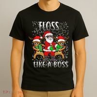 Floss like a Boss Santa Reindeer T-Shirt thumb 3