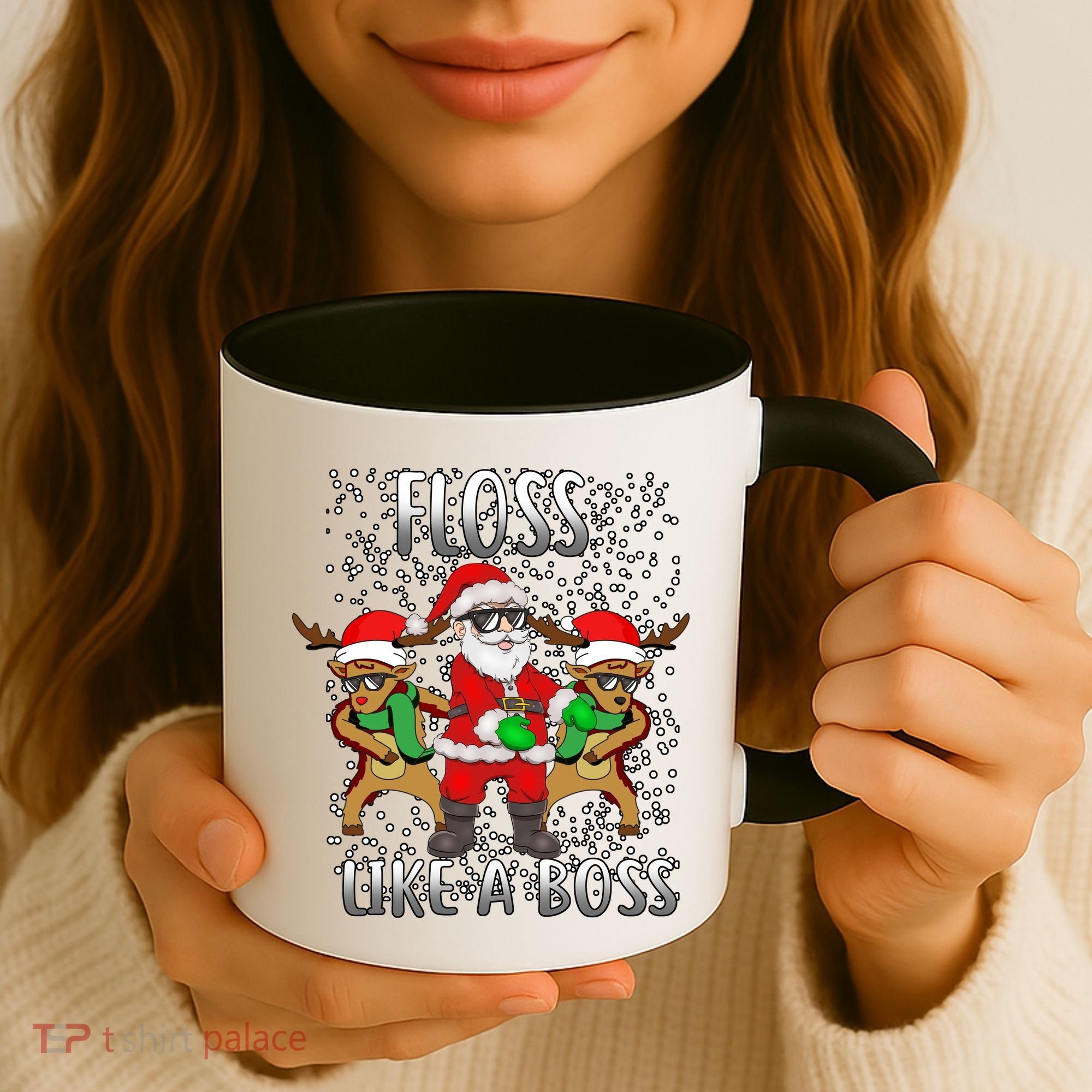 Floss like a Boss Santa Reindeer Coffee Mug
