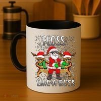 Floss like a Boss Santa Reindeer Coffee Mug thumb 4