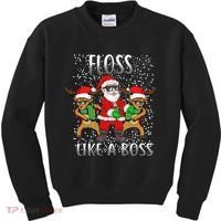 Floss like a Boss Santa Reindeer Kids Sweatshirt thumb 0