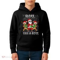 Floss like a Boss Santa Reindeer Kids Hoodie thumb 4