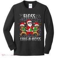 Floss like a Boss Santa Reindeer Kids Long Sleeve Shirt thumb 0