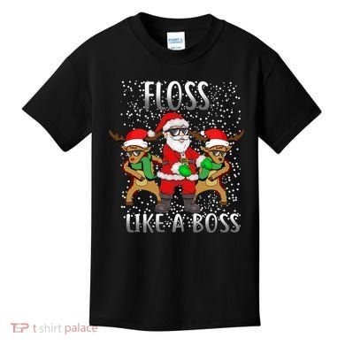 Floss like a Boss Santa Reindeer Kids T-Shirt