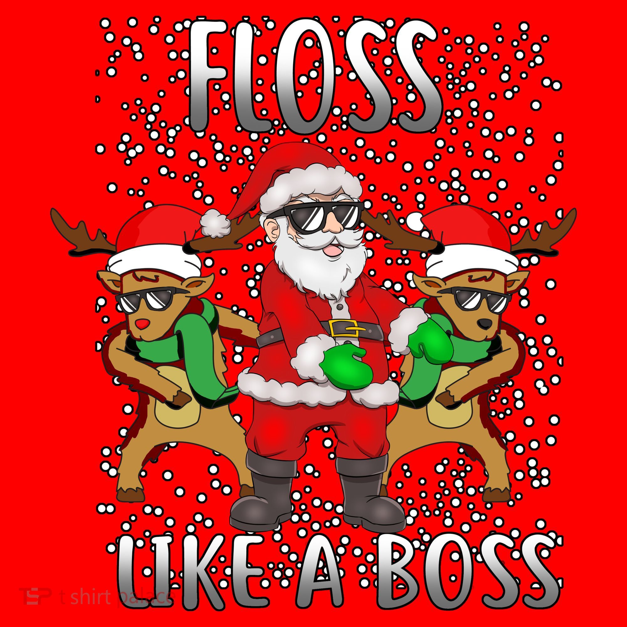 Floss like a Boss Santa Reindeer Santa Hat