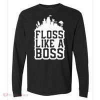 Floss Like A Boss Tower Funny Comfort Colors Heavyweight Long Sleeve T-Shirt thumb 0