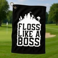 Floss Like A Boss Tower Funny Golf Towel thumb 1