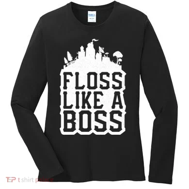 Floss Like A Boss Tower Funny Women's Long Sleeve Shirt