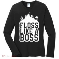 Floss Like A Boss Tower Funny Women's Long Sleeve Shirt thumb 0