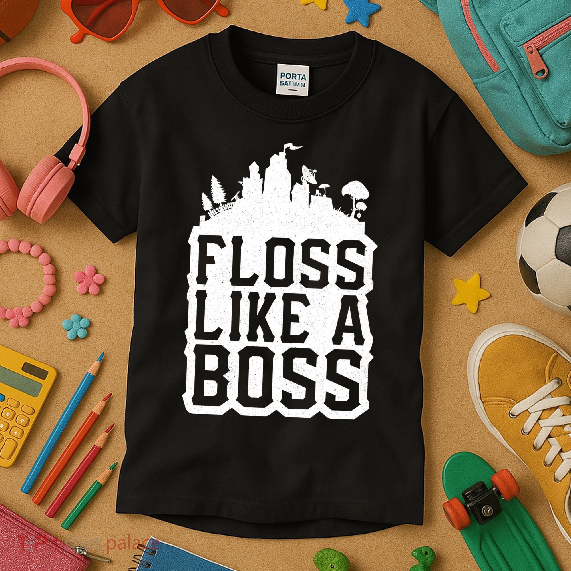 Floss Like A Boss Tower Funny Kids T-Shirt