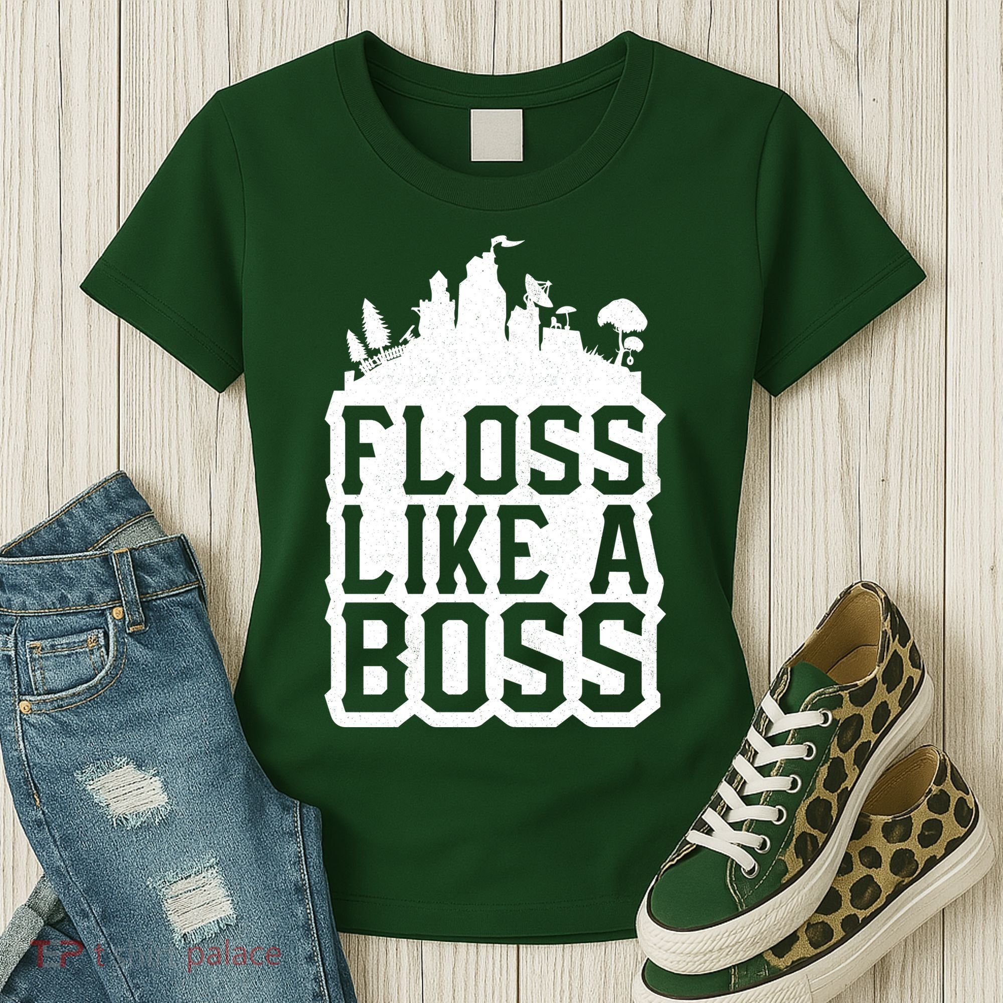 Floss Like A Boss Tower Funny Women's T-Shirt