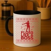 Floss Like A Boss Ugly Christmas Sweater Coffee Mug thumb 4