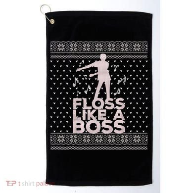Floss Like A Boss Ugly Christmas Sweater Golf Towel