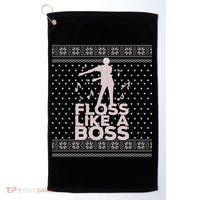 Floss Like A Boss Ugly Christmas Sweater Golf Towel thumb 0