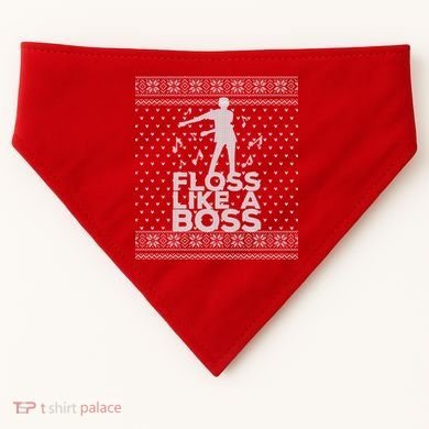 Floss Like A Boss Ugly Christmas Sweater USA-Made Doggie Bandana