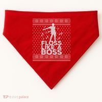 Floss Like A Boss Ugly Christmas Sweater USA-Made Doggie Bandana thumb 0