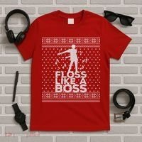 Floss Like A Boss Ugly Christmas Sweater T-Shirt thumb 5