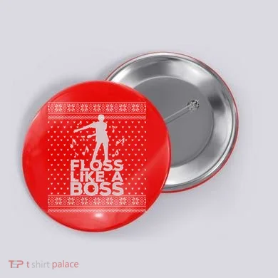 Floss Like A Boss Ugly Christmas Sweater Button