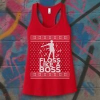 Floss Like A Boss Ugly Christmas Sweater Women's Tank Top thumb 3