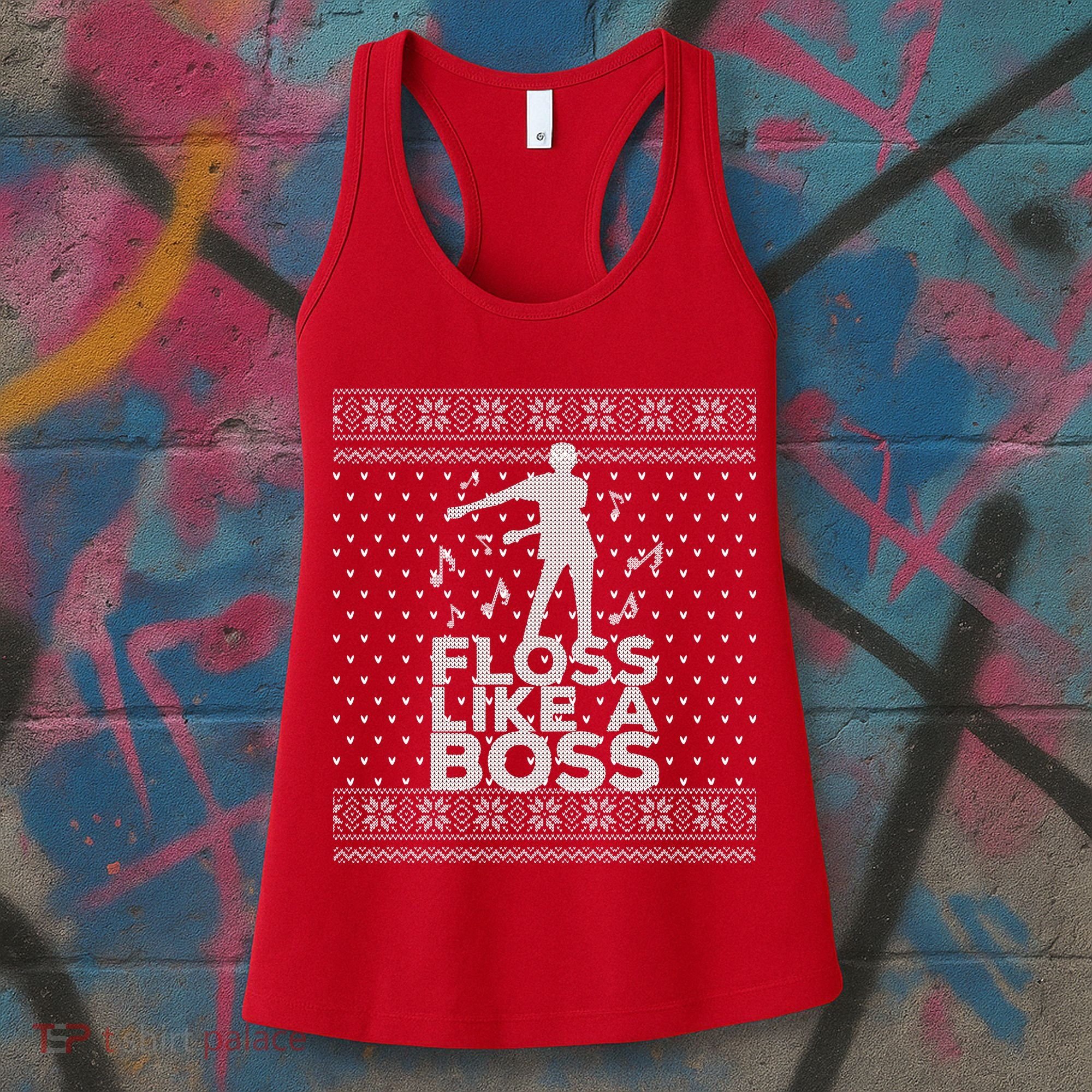 Floss Like A Boss Ugly Christmas Sweater Women's Tank Top