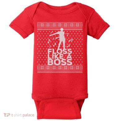 Floss Like A Boss Ugly Christmas Sweater Baby Bodysuit