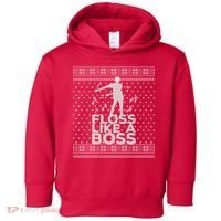 Floss Like A Boss Ugly Christmas Sweater Toddler Hoodie thumb 0