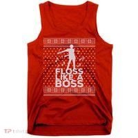Floss Like A Boss Ugly Christmas Sweater Tank Top thumb 0