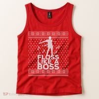 Floss Like A Boss Ugly Christmas Sweater Tank Top thumb 2