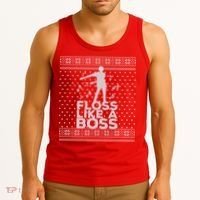 Floss Like A Boss Ugly Christmas Sweater Tank Top thumb 3