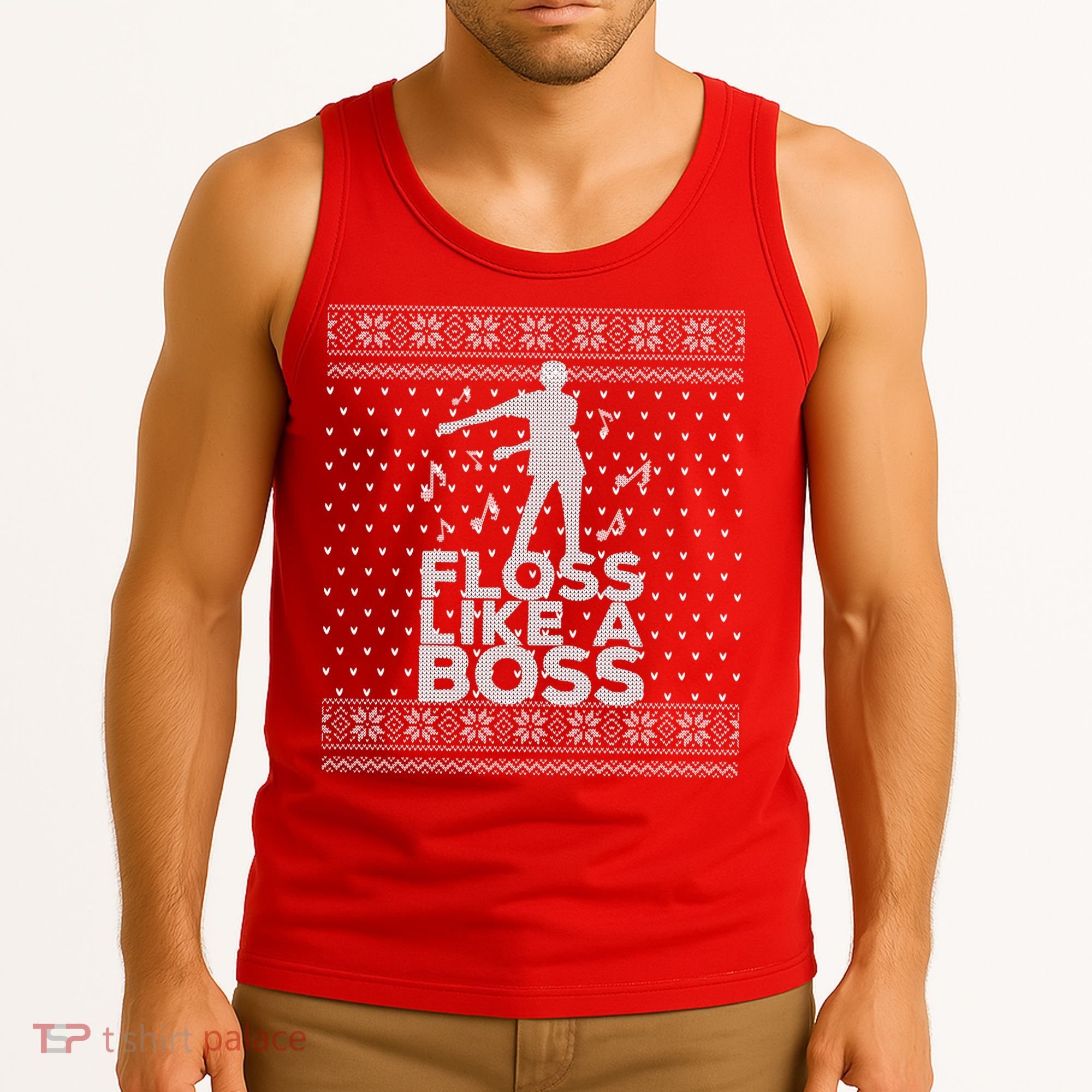Floss Like A Boss Ugly Christmas Sweater Tank Top