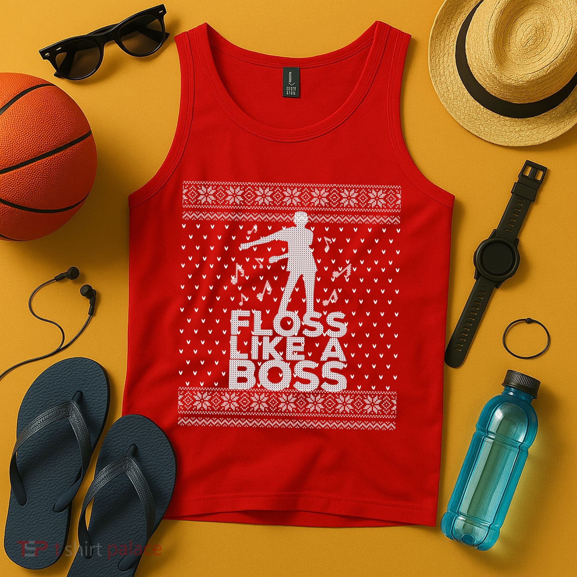 Floss Like A Boss Ugly Christmas Sweater Tank Top