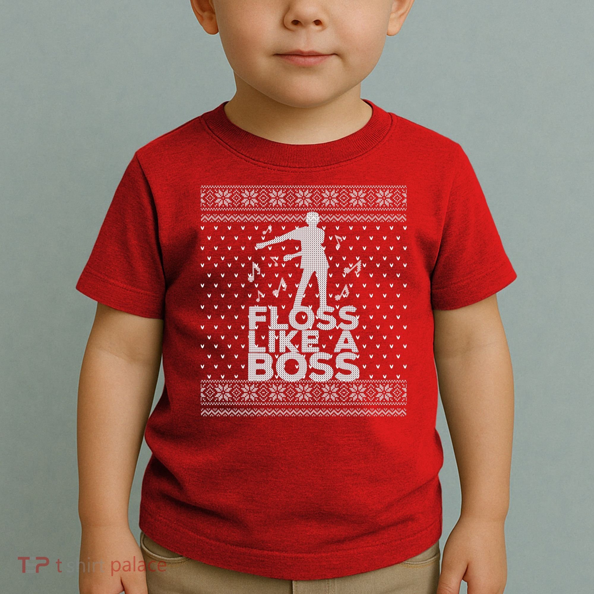 Floss Like A Boss Ugly Christmas Sweater Toddler T-Shirt
