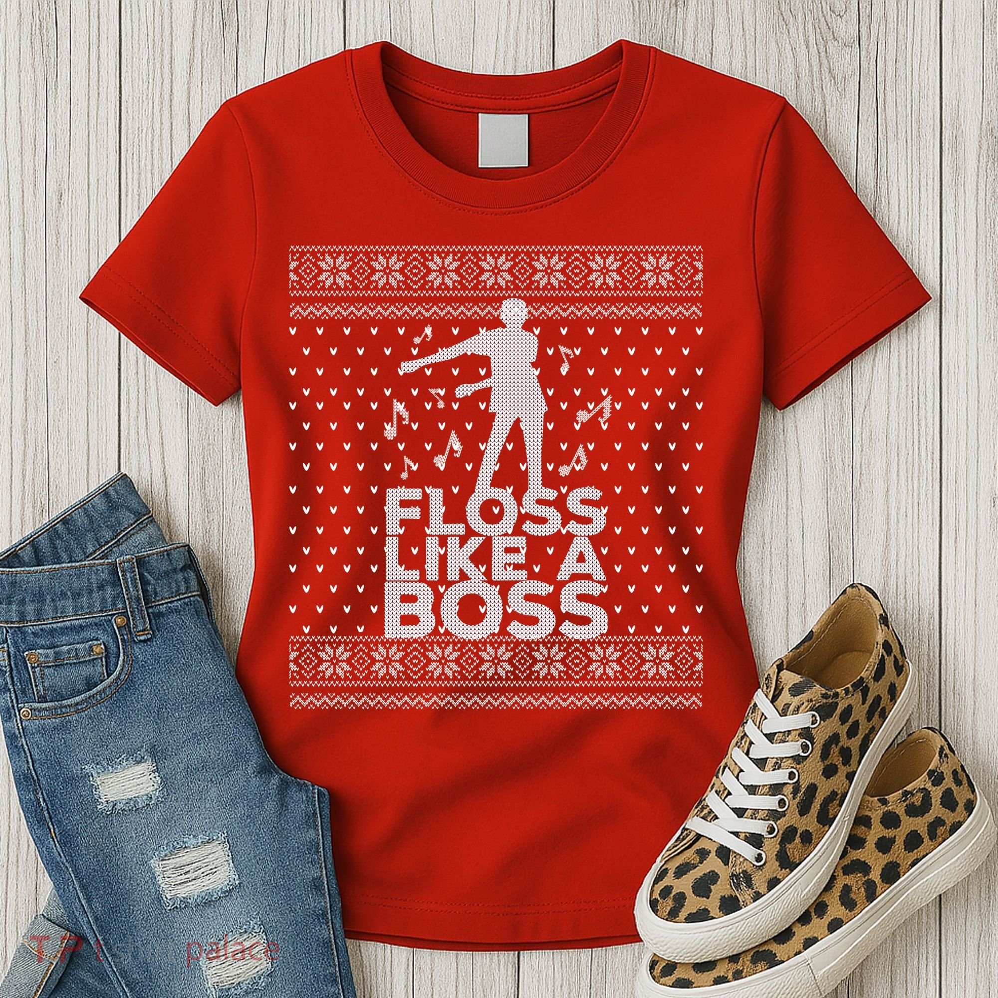 Floss Like A Boss Ugly Christmas Sweater Women's T-Shirt