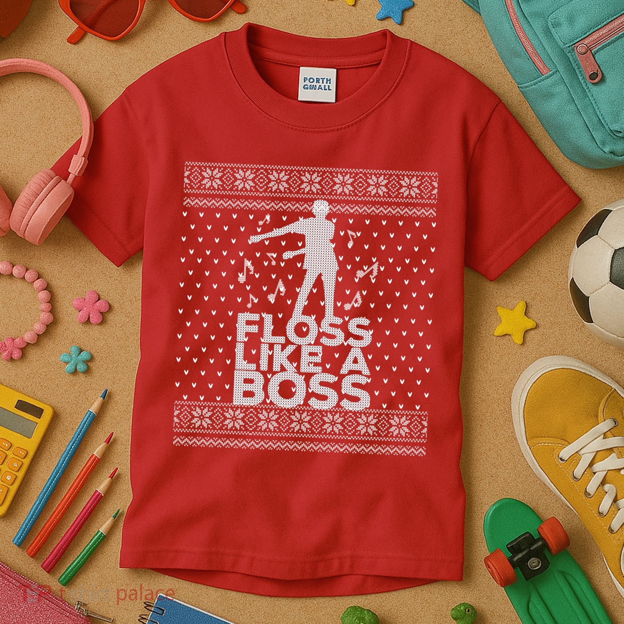 Floss Like A Boss Ugly Christmas Sweater Kids T-Shirt