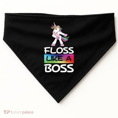 Floss Like a Boss Unicorn Rainbow USA-Made Doggie Bandana