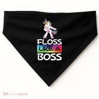 Floss Like a Boss Unicorn Rainbow USA-Made Doggie Bandana thumb 0