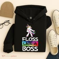 Floss Like a Boss Unicorn Rainbow Hoodie thumb 4
