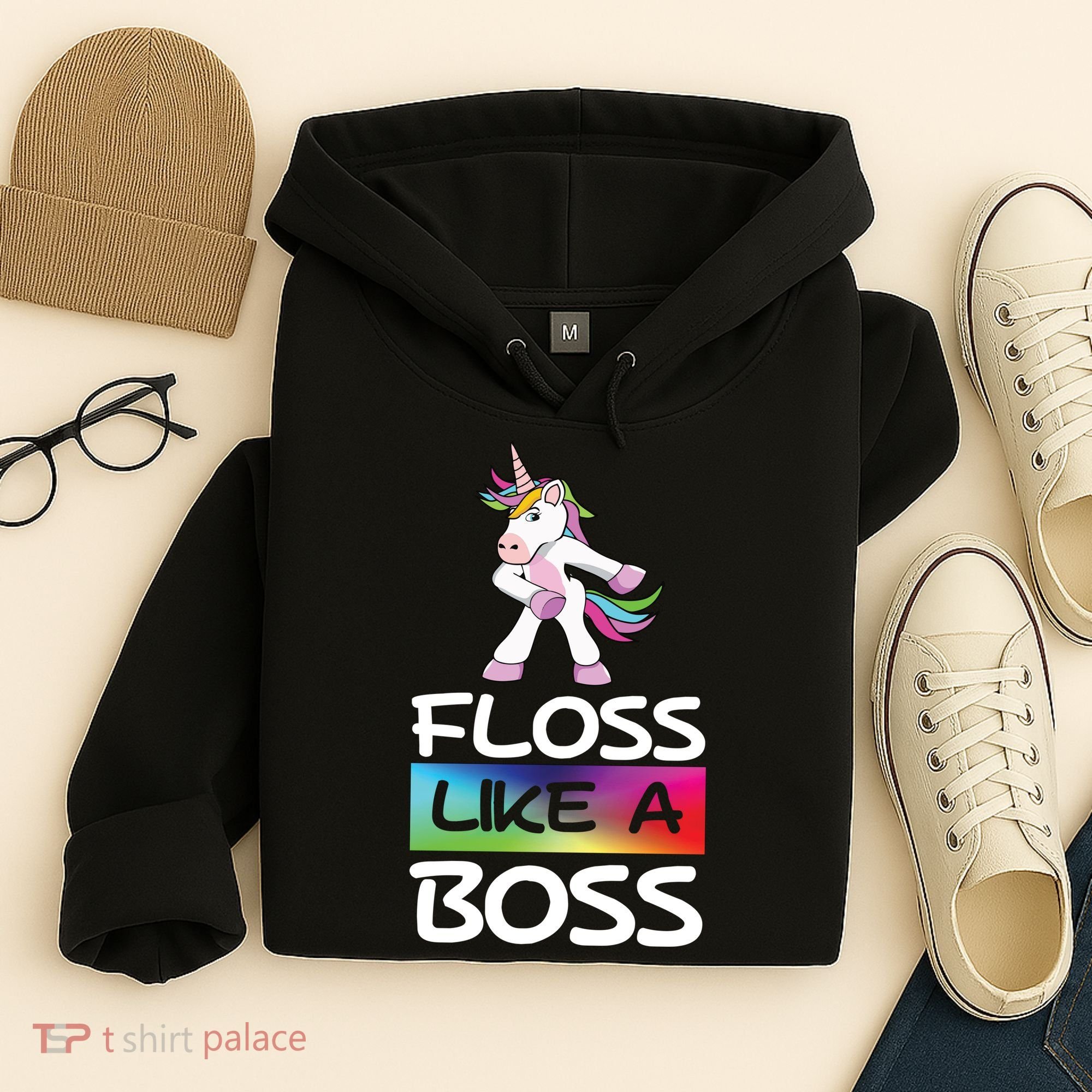 Floss Like a Boss Unicorn Rainbow Hoodie