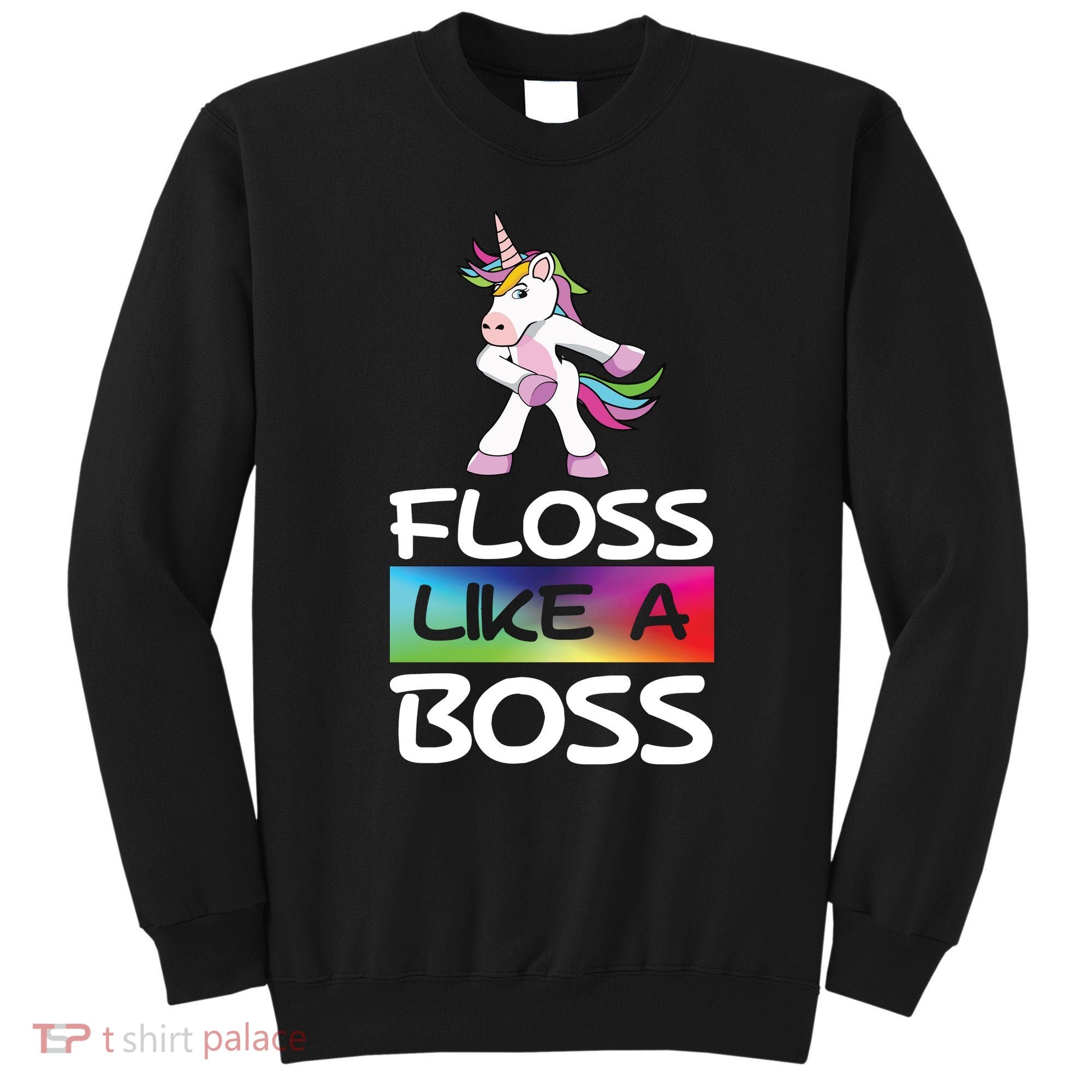 Floss Like a Boss Unicorn Rainbow Sweatshirt