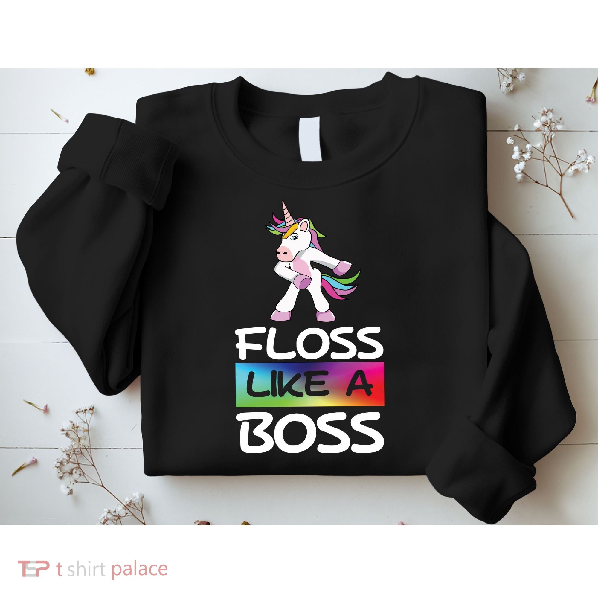 Floss Like a Boss Unicorn Rainbow Sweatshirt