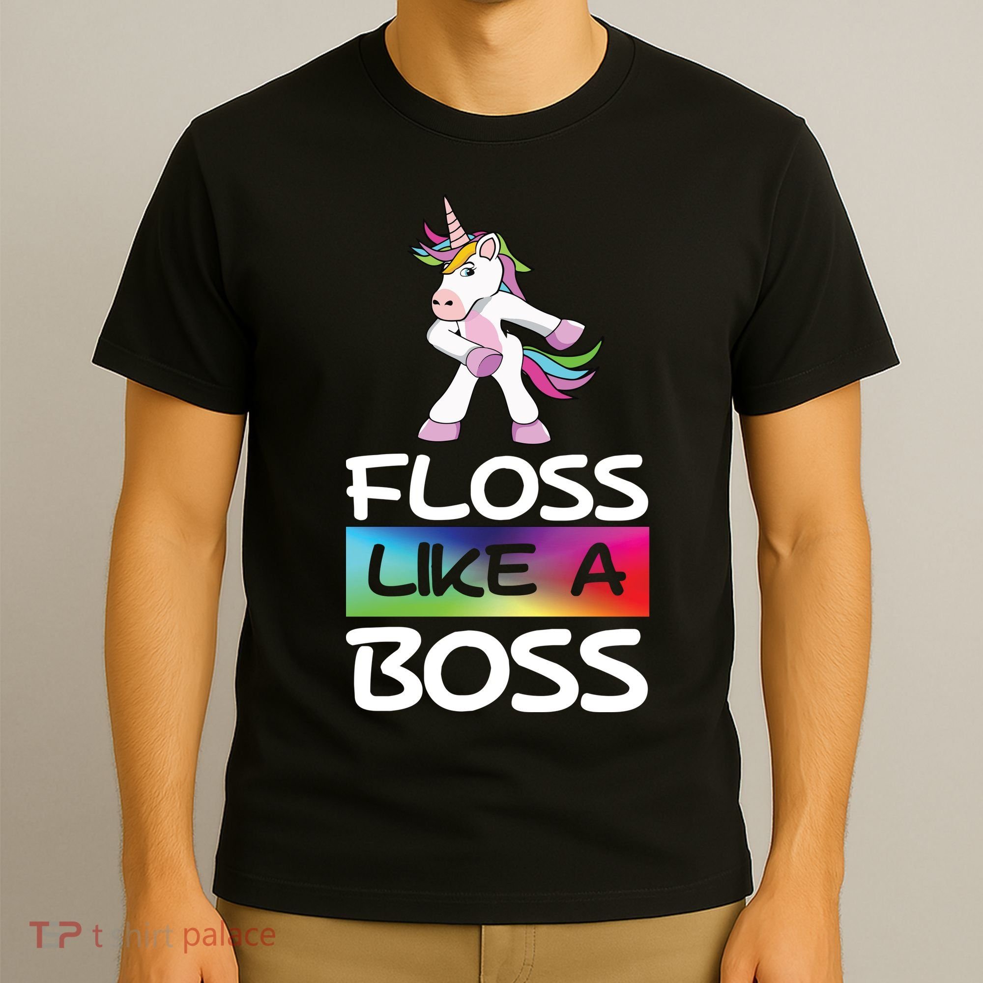 Floss Like a Boss Unicorn Rainbow T-Shirt