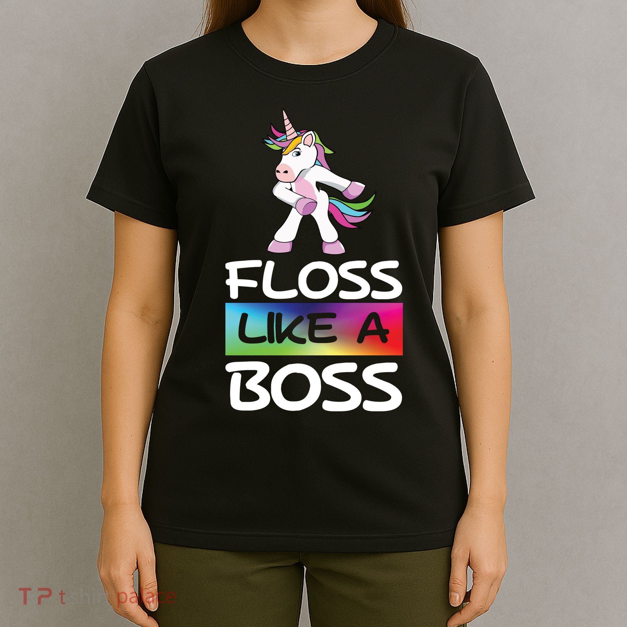 Floss Like a Boss Unicorn Rainbow T-Shirt
