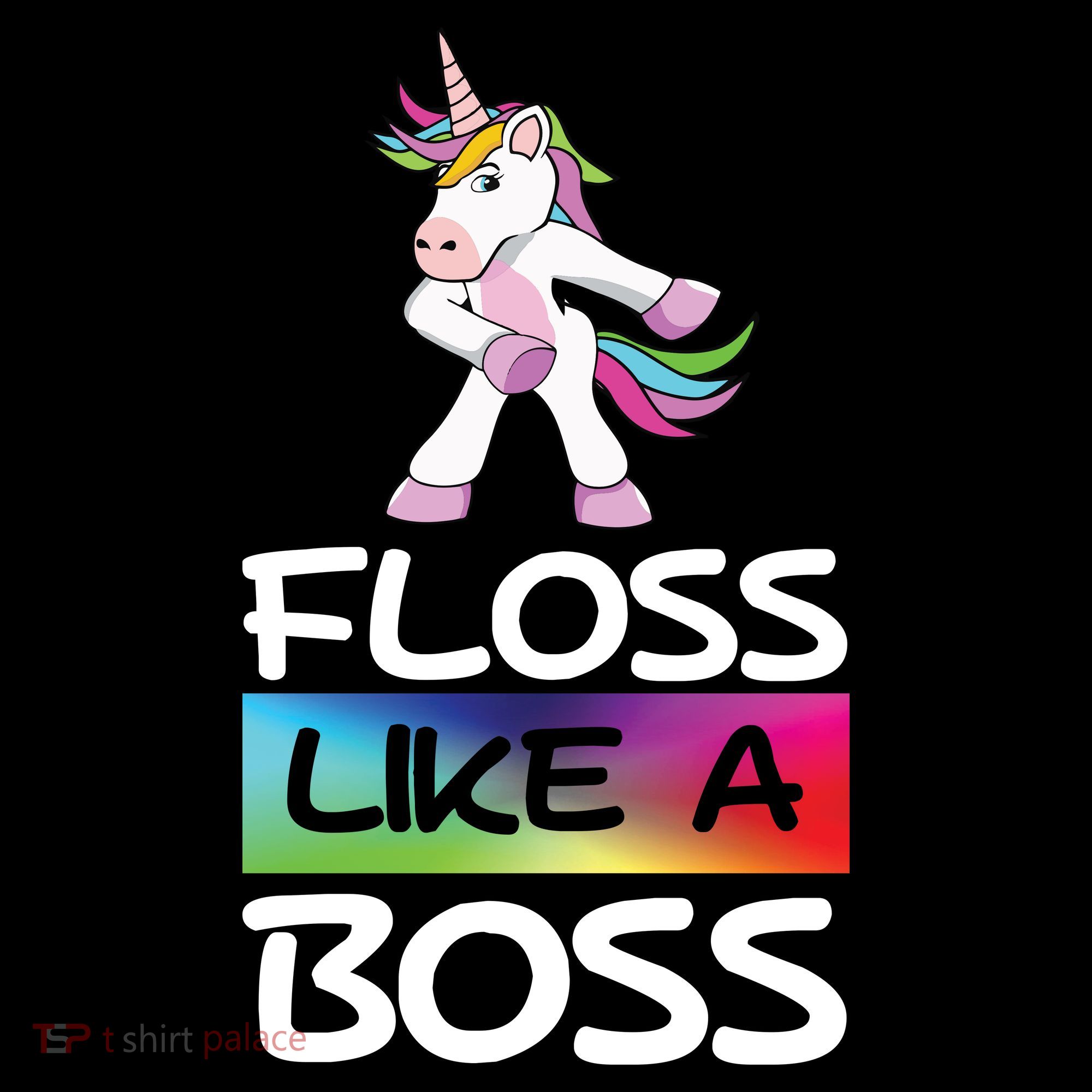 Floss Like a Boss Unicorn Rainbow T-Shirt