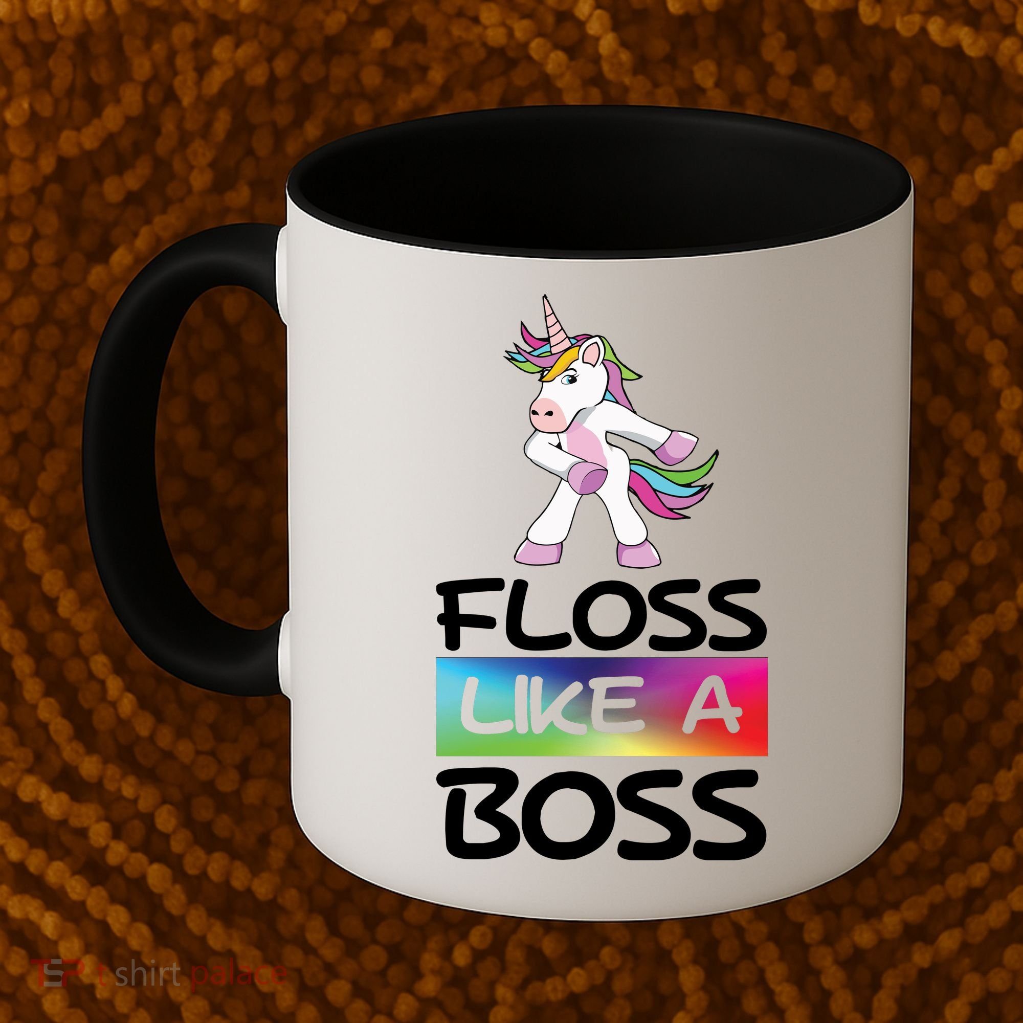 Floss Like a Boss Unicorn Rainbow Coffee Mug